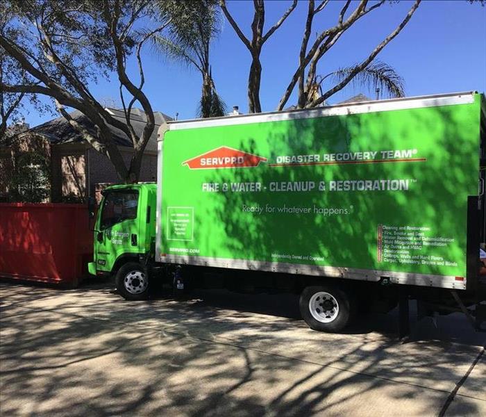 servpro boxtruck at worksite